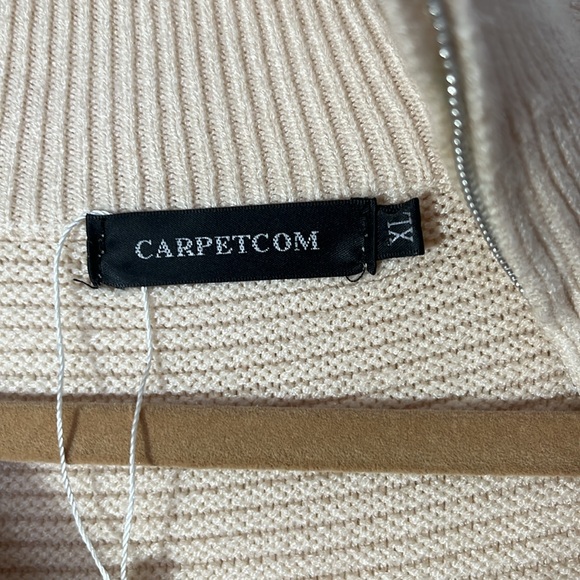 Carpetcom women’s long sleeve turtleneck, ivory sweater side shoulder zipper XL - Picture 5 of 13